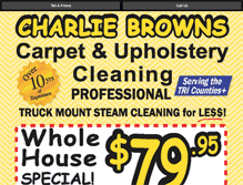 Tablet Screenshot of charliebrownscarpetcleaning.com